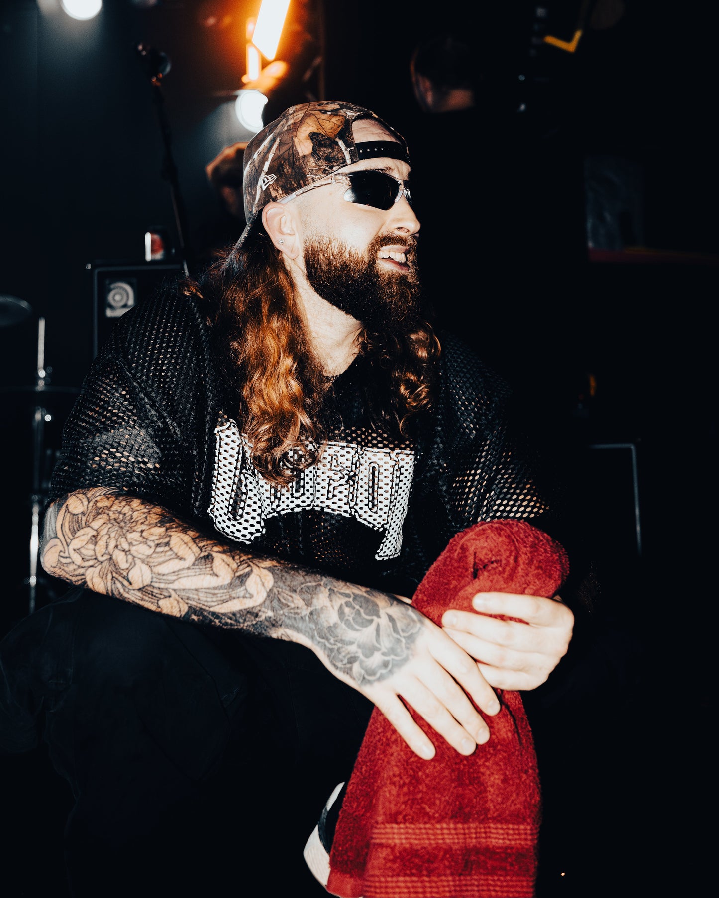 GIDEON BASSIST CALEB DERUSHA WEARING SCRIMMAGE JERSEY