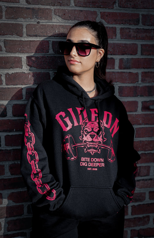 1. Hoodie - Bite Down Barbell - RED