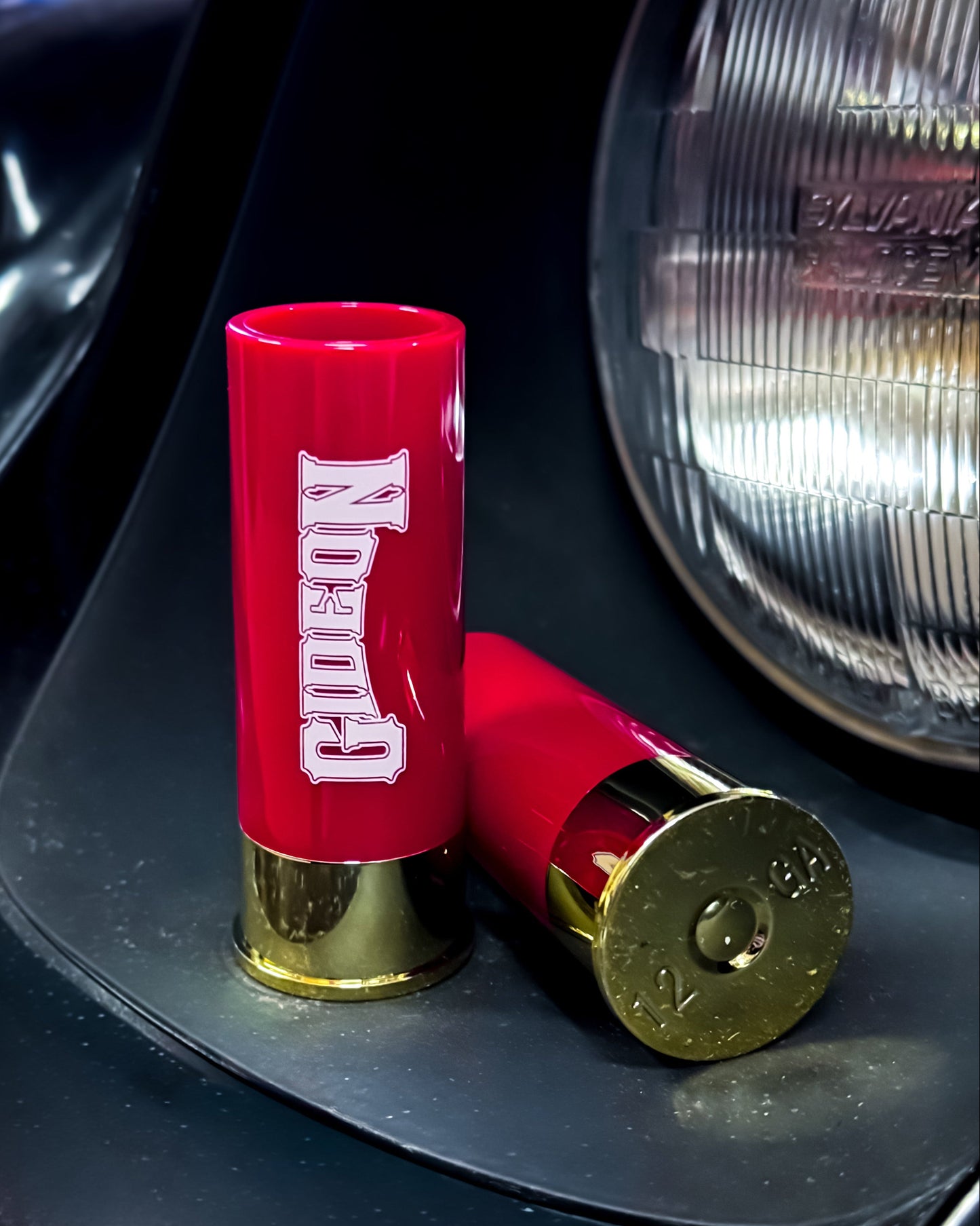 SHOT GLASS 12 GAUGE RED SHOT GUN SHELL