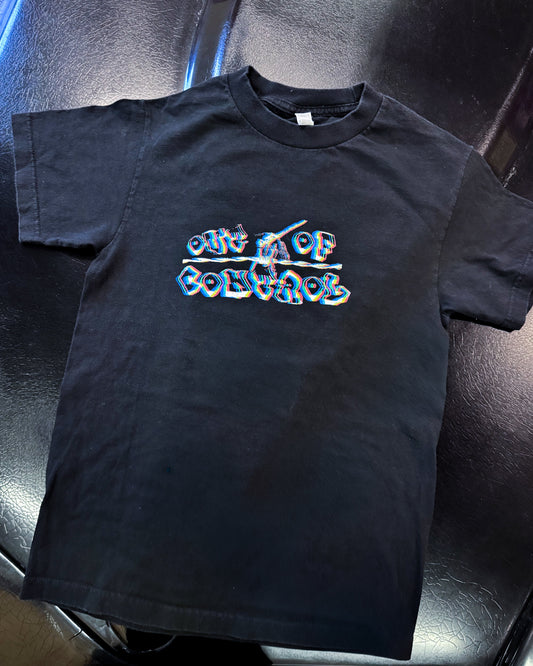 GIDEON BLACK TSHIRT BLURY PRINT OUT OF CONTROL WITH DRAGONFLY