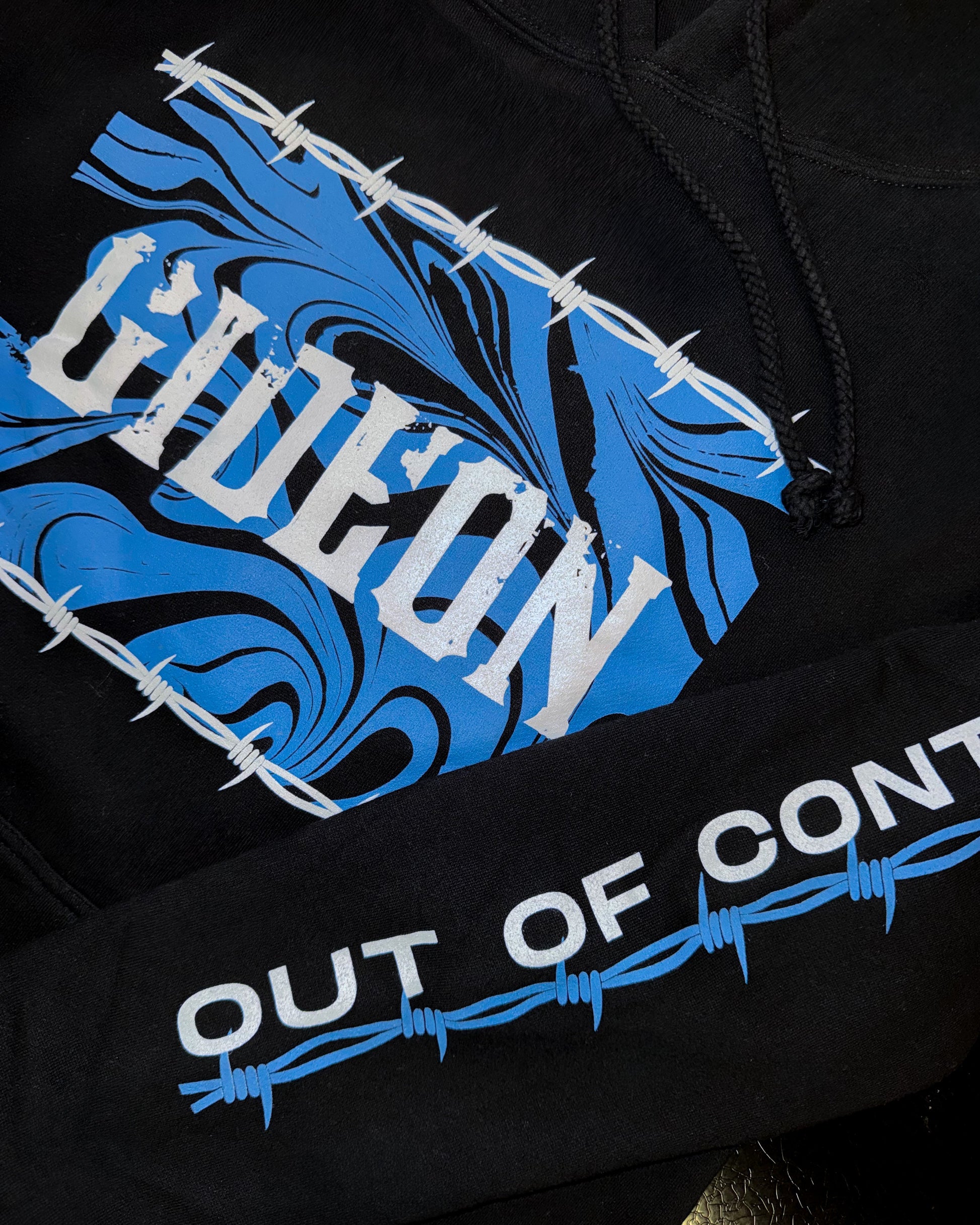 Old 2019 gideon hoodie design barbed wire out of control